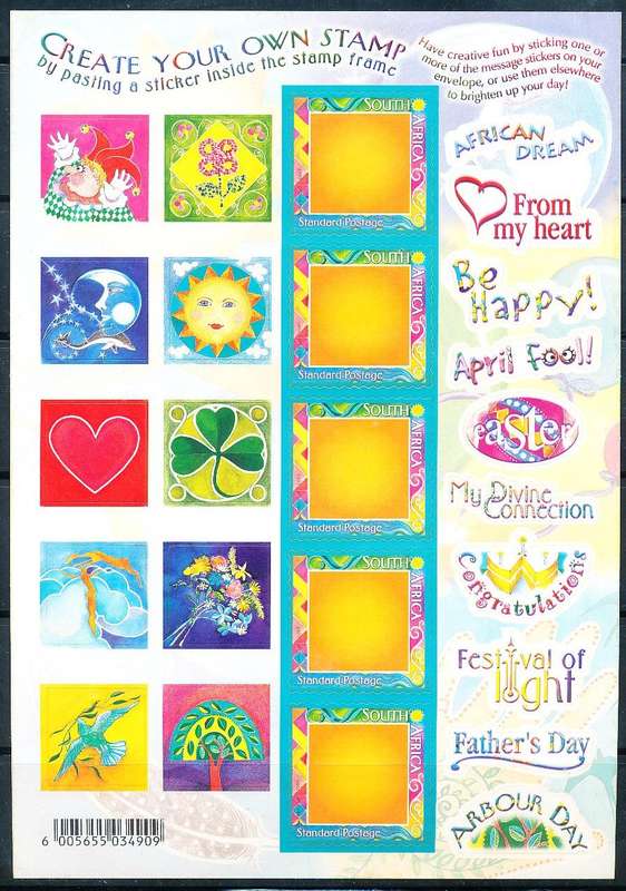 RSA  - 2001 -    Greetings Stamps - Self-Adhesive  SHEET   - FINE  MINT