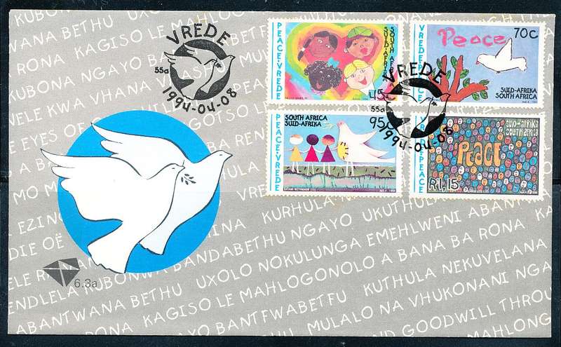 RSA -  1994  -   Peace Campaign -    F/D  COVER - FINE  ITEM