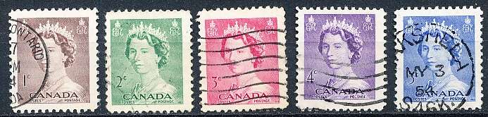 CANADA  1953  -  Queen Elizabeth II  FULL SET   -  FINE USED