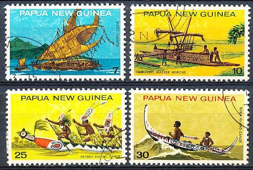 PAPUA NEW GUINEA 1975 -    National Heritage - Canoes  FULL SET    -   FINE USED