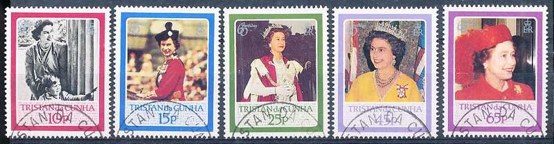 TRISTAN da CUNHA  - 1986   Birth of Queen Elizabeth  SET  -  FINE  USED