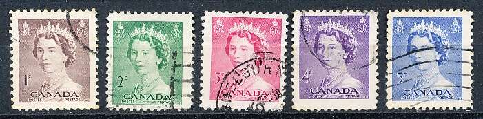 CANADA  1953  -  Queen Elizabeth II  FULL SET   -  FINE USED