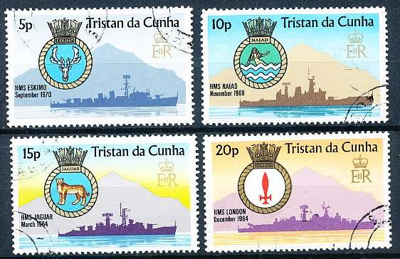 TRISTAN da CUNHA  - 1977   Ships' Crests of the Royal Navy    SET  -    FINE  USED