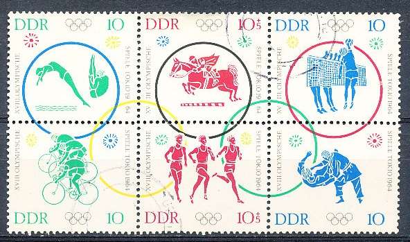 GERMANY  DDR   1964  -  Olympic Games - Tokyo, Japan  FULL  SET    -   FINE USED