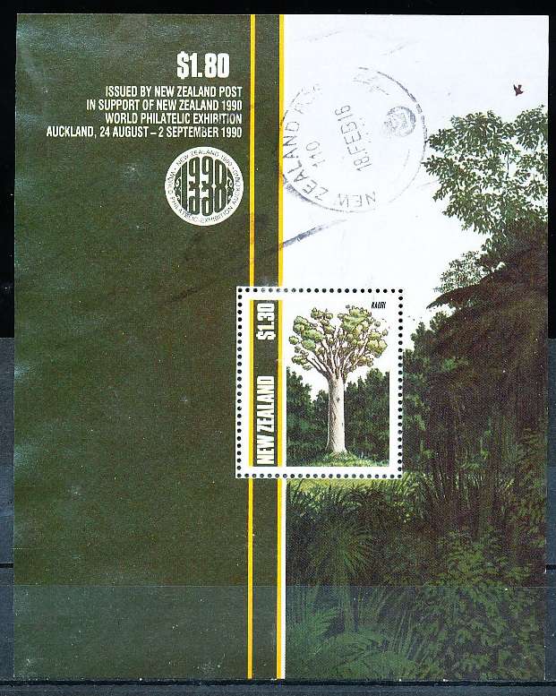 NEW ZEALAND   - 1989    Native Trees   MINI-SHEET    -  FINE   USED