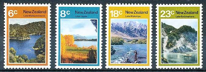 NEW ZEALAND   - 1972    Lake Scenes     SET -     MINT