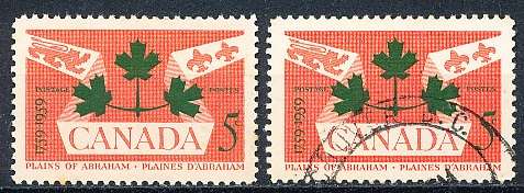 CANADA  1959  -  Battle of Quebec   -  MINT and FINE USED