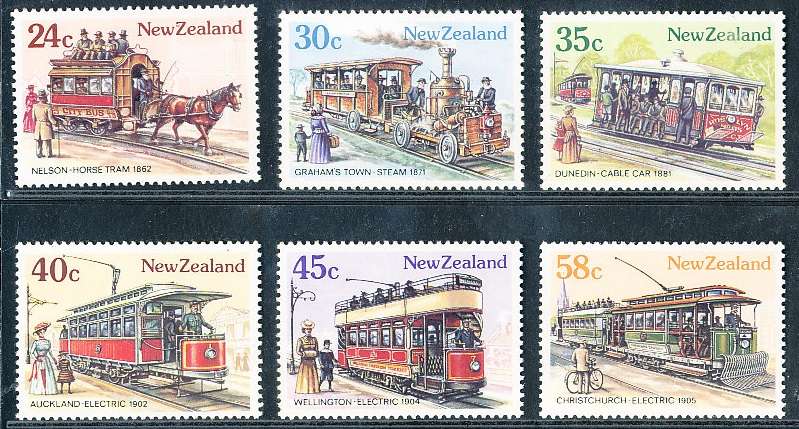 NEW ZEALAND   - 1985   Vintage Trams   -   FINE   MINT
