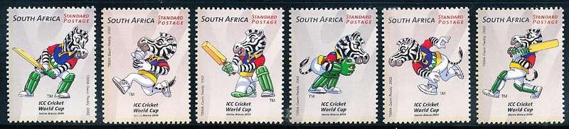 RSA  -   2002 -   Cricket World Cup - South Africa 2003   FULL  SET   - FINE   MINT