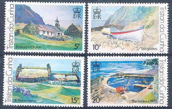TRISTAN da CUNHA  - 1977  Landscape Paintings  SET  -    FINE  MINT
