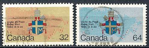 CANADA  1984  -   Papal Visit  FULL  SET -  FINE  USED
