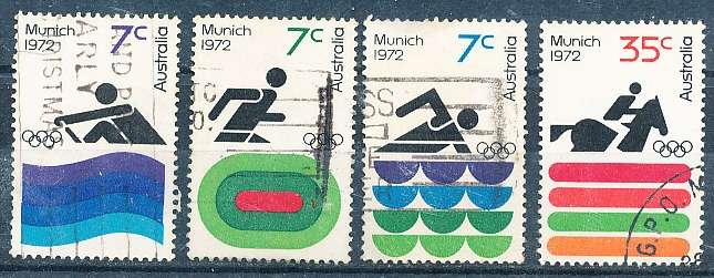 AUSTRALIA  1972 -    Olympic Games - Munich  SET -  FINE  USED
