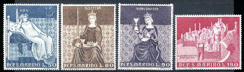 SAN MARINO  1969  -  Frescoes in Siena   FULL SET     - FINE  MINT