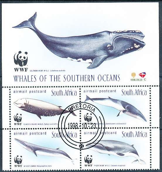 RSA -  1998  -  Whales of the Southern Ocean   SET - FINE  CTO  USED