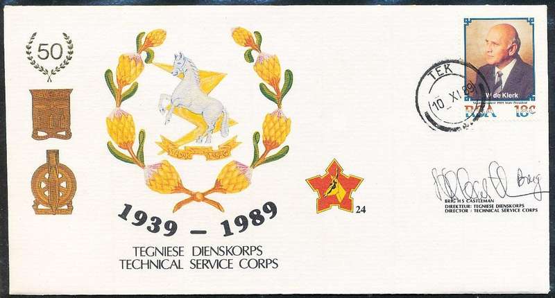 RSA   -  SA  ARMY   COVER   no 24  -    SIGNED