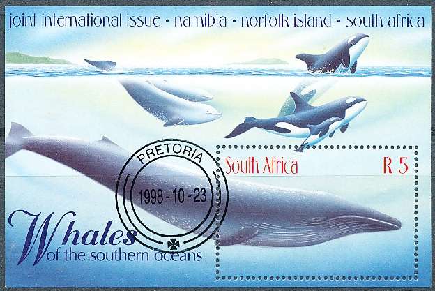 RSA -  1998  -  Whales of the Southern Ocean   MINI-SHEET - FINE  USED