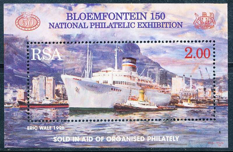 RSA   -  1996  -    Stamp Exhibition "BLOEMFONTEIN 150"   MINI-SHEET  -  FINE  MINT