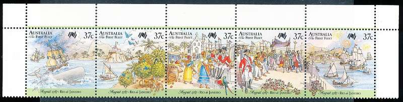 AUSTRALIA  1987 -  First Fleet in Rio de Janeiro  SET  -   FINE  MINT