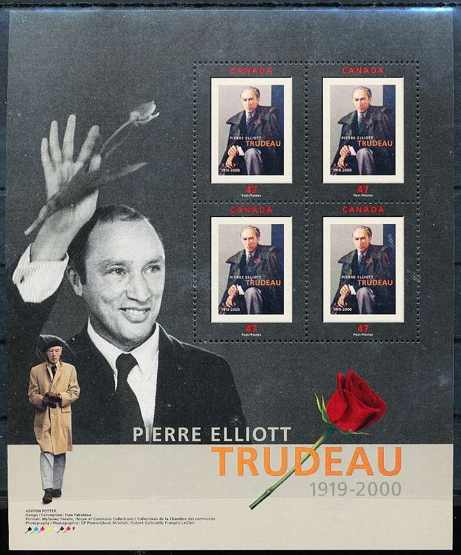 CANADA  2001  - Pierre Trudeau (Former Prime Minister) -  MINI-SHEET  -  FINE  MINT