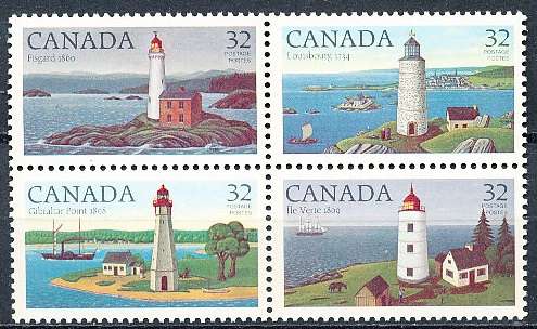 CANADA  1984  -   Canadian Lighthouses  FULL  SET -  FINE  MINT