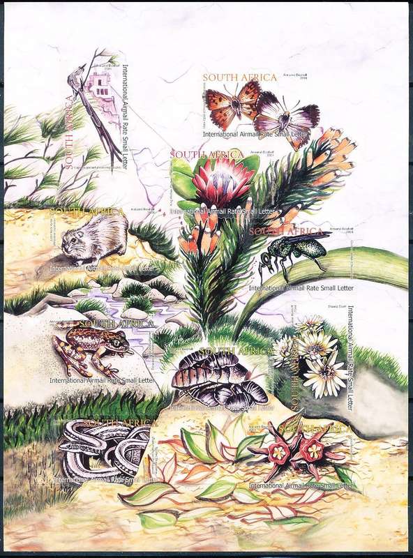 RSA  - 2004 -    Ecology of Table Mountain - Self-Adhesive  SHEET   - FINE  MINT