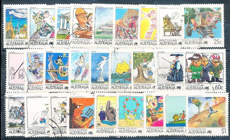 AUSTRALIA  1988 -    Cartoons  FULL  SET   -   FINE  USED