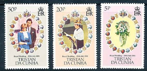 TRISTAN da CUNHA  - 1981   Charles and Lady Diana Spencer  SET  -    FINE  MINT