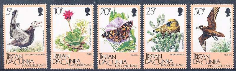 TRISTAN da CUNHA  - 1986   Fauna and Flora of Inaccessible Island  SET  -  FINE  MINT