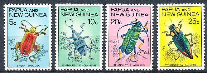 PAPUA NEW GUINEA 1967  -    Fauna Conservation - Beetles   FULL  SET    -   MINT