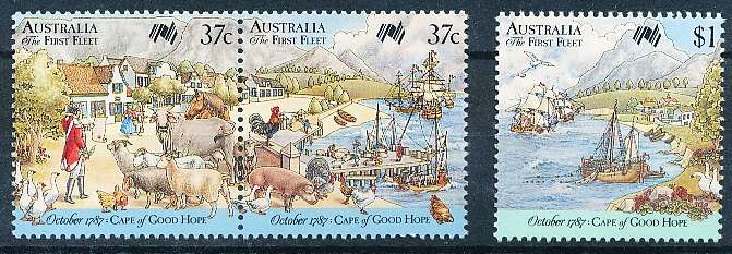 AUSTRALIA  1987 -   First Fleet - Cape of Good Hope   SET  -   FINE  MINT