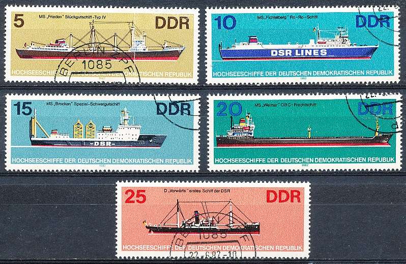 GERMANY  DDR   1982  -  Ships  PART  SET    -  FINE  USED