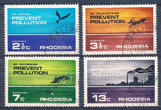 RHODESIA   - 1972   Prevent Pollution  FULL SET  -   FINE USED