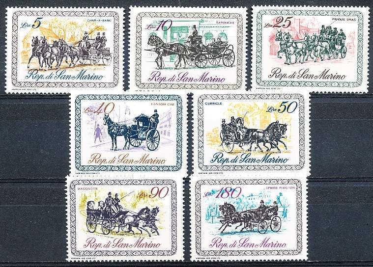 SAN MARINO  1969  -  Carriages  FULL SET     - FINE  MINT