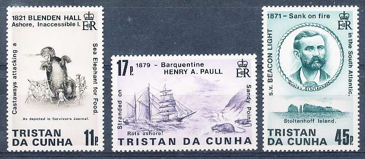 TRISTAN da CUNHA  - 1987  Shipwrecks    SET  -    FINE  MINT