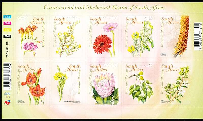 RSA  - 2012 -  Commercial and Medicinal Plants   FULL  SHEET   - FINE  MINT