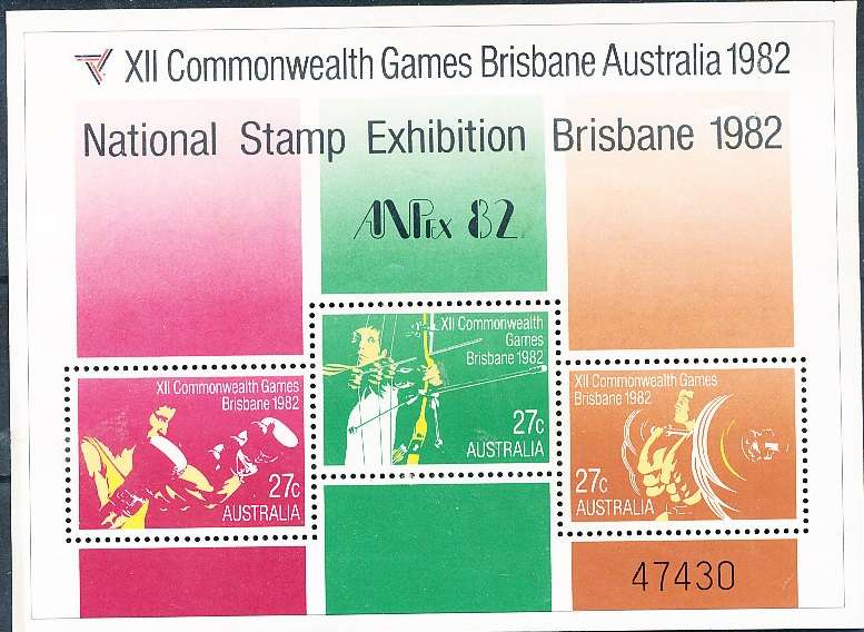 AUSTRALIA  1982 -   Commonwealth Games - Brisbane  MINI-SHEET    -   FINE MINT