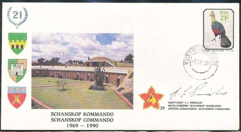 RSA   -  SA  ARMY   COVER   no 29  -    SIGNED