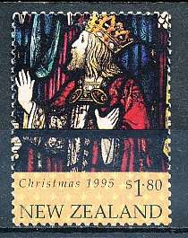 NEW ZEALAND   - 1995    Christmas - Stained Glass  TOP VALUE   -     FINE USED