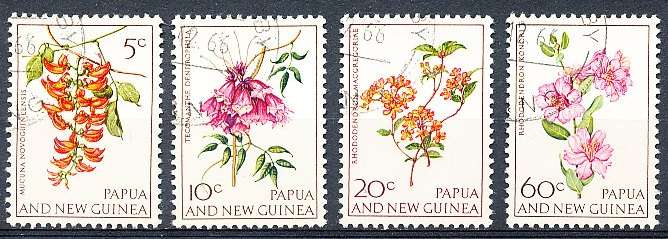 PAPUA NEW GUINEA 1966  - Flowers  FULL  SET    -   FINE USED