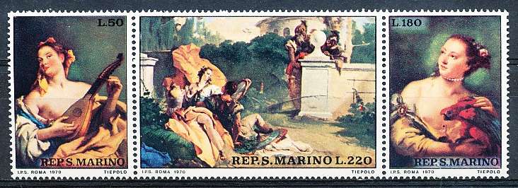 SAN MARINO  1970  -  Giovanni Battista Tiepolo  FULL SET     - FINE  MINT