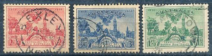AUSTRALIA  1936 -  Anniversary of South Australia  SET  FINE  USED