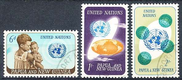 PAPUA NEW GUINEA 1965  -  United Nations   FULL  SET    -  FINE  USED
