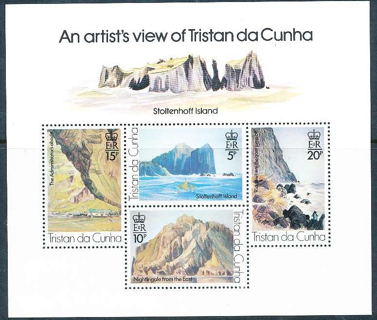 TRISTAN da CUNHA  - 1980    Landscape Paintings  SHEET  -    FINE  MINT