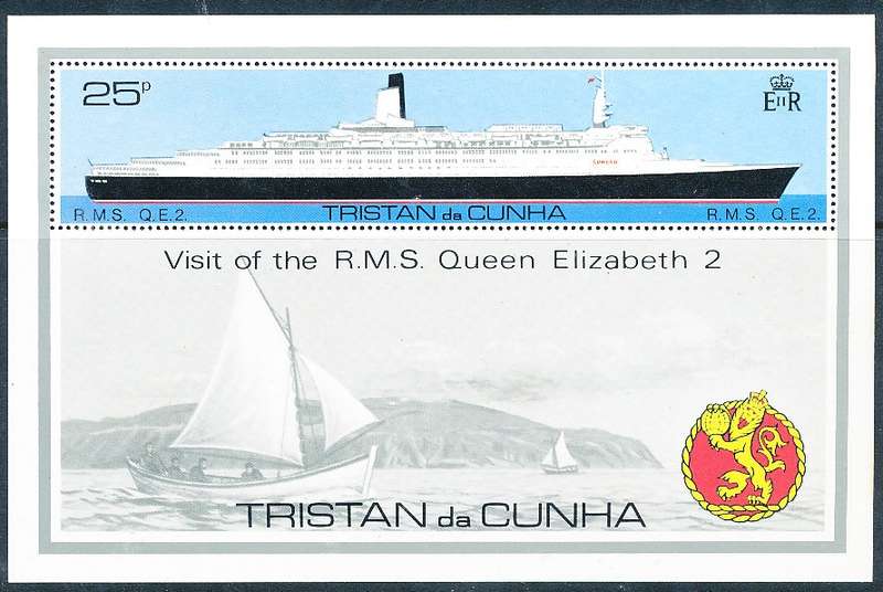 TRISTAN da CUNHA  - 1979    Passenger Ship  Queen Elizabeth   SHEET  -    FINE  MINT