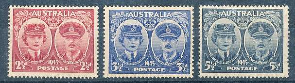 AUSTRALIA  1945 -    Visit of the Duke and Duchess     SET   -  FINE MINT