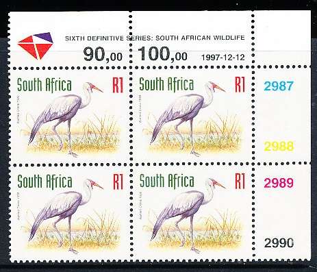 RSA  - 1998  -    6th DEF  REDRAWN   R1  CONTROL  12/12/1997 - FINE  MINT