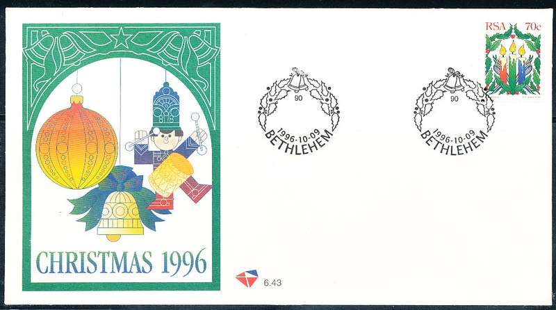 RSA -  1996  -   Christmas  -    F/D  COVER - FINE  ITEM
