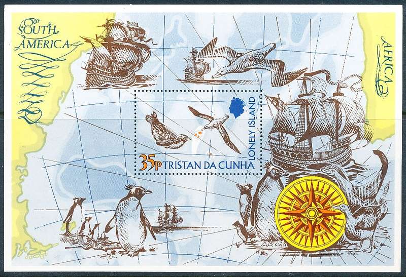 TRISTAN da CUNHA  - 1974   The Lonely Island  MINI-SHEET  -    FINE  MINT