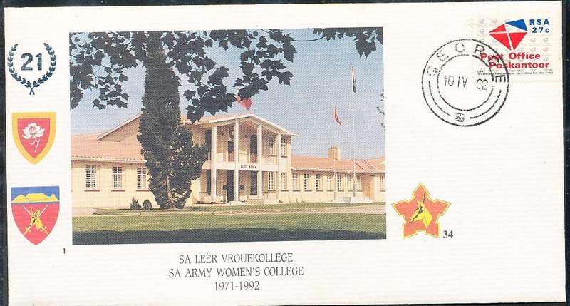 RSA   -  SA  ARMY   COVER   no 34  -   FINE ITEM