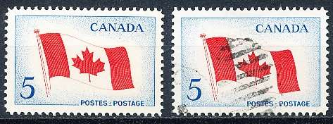 CANADA  1965  -  Inauguration of National Flag  -   MINT and USED